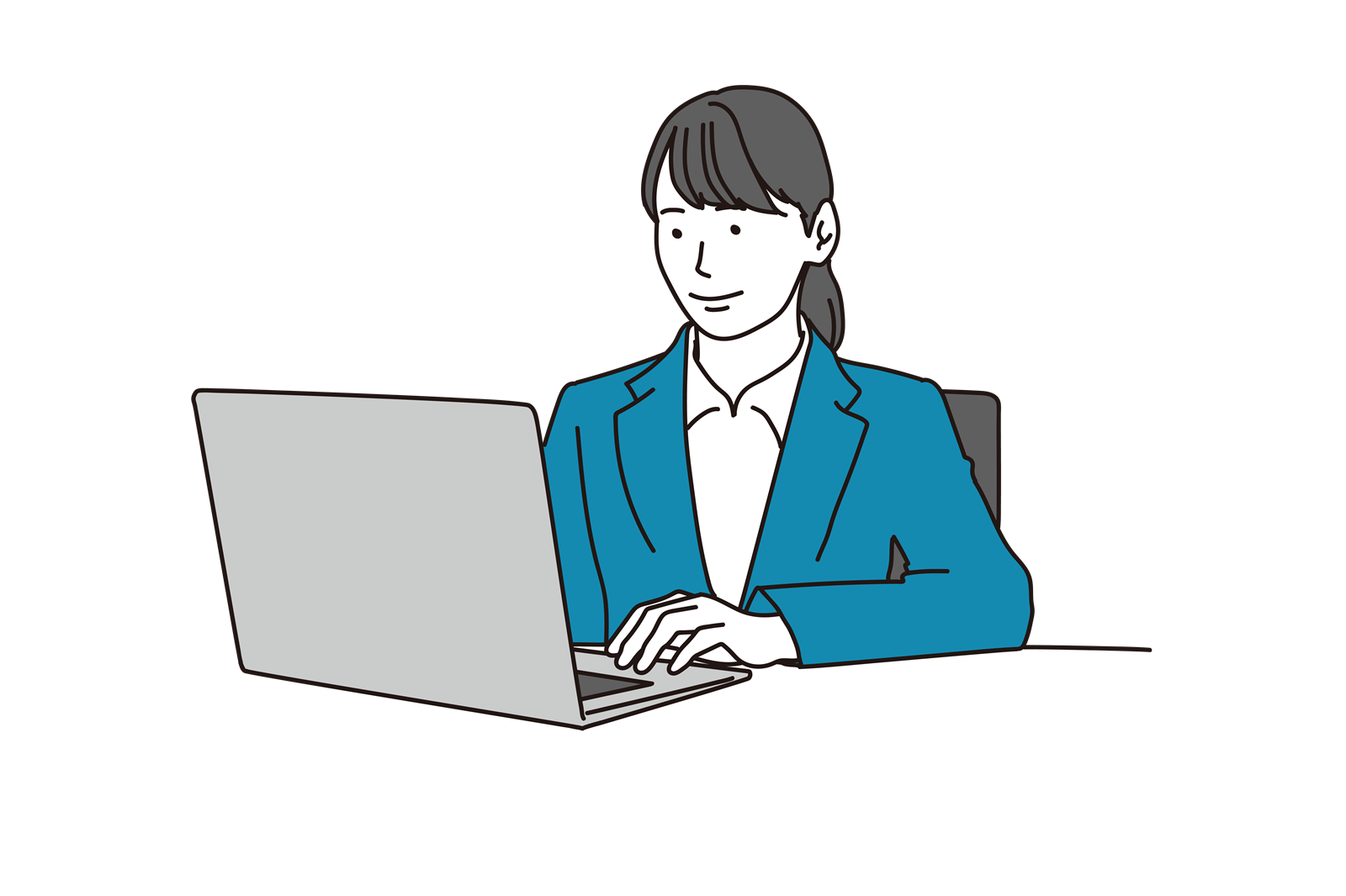 PC作業をする女性